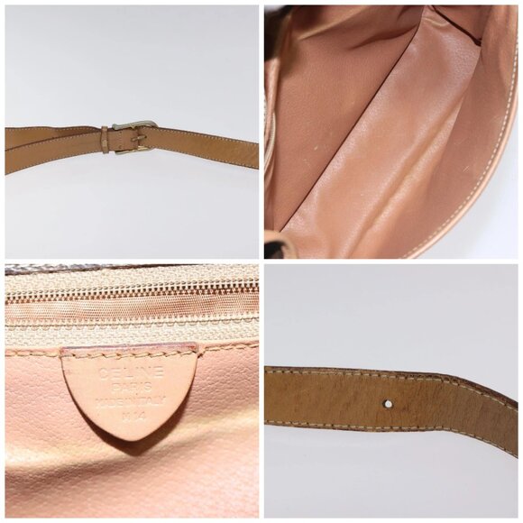 CELINE Macadam Canvas Shoulder Bag PVC Leather Brown Gold Auth - Picture 15 of 16